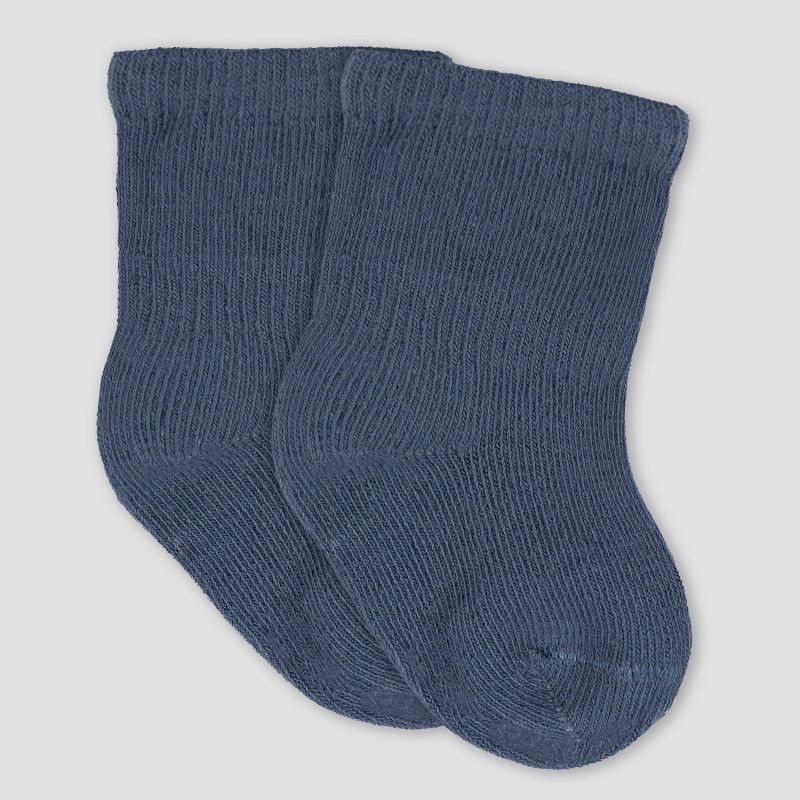 slide 4 of 7, Gerber Baby 6pk Wiggle Proof Socks - Cream 6-12M: Infant Crew Socks, Cotton Blend, Machine Washable, Knit Construction, 6 ct