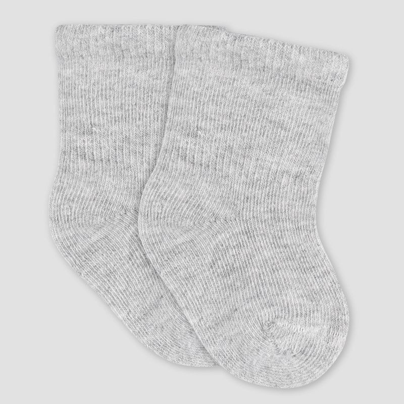slide 7 of 7, Gerber Baby 6pk Wiggle Proof Socks - Cream 6-12M: Infant Crew Socks, Cotton Blend, Machine Washable, Knit Construction, 6 ct