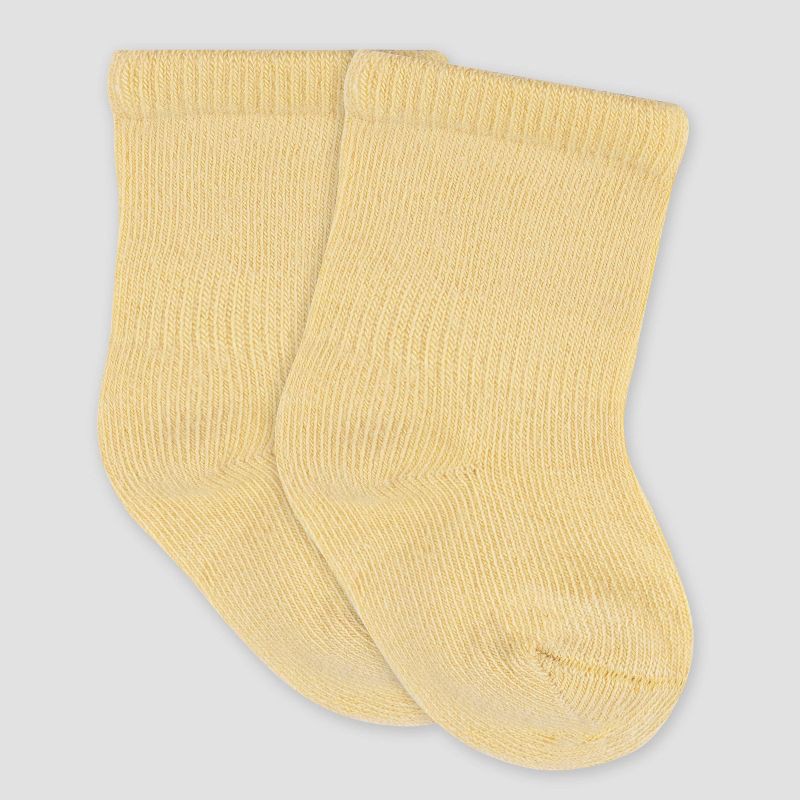 slide 5 of 9, Gerber Baby 6pk Wiggle Proof Socks - Pink 0-6M: Crew Height, Knit Construction, 6 ct