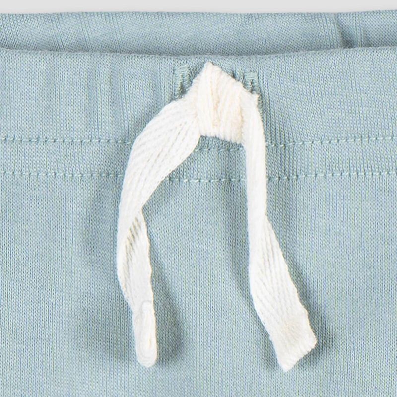 slide 5 of 6, Gerber Baby 3pk Jogger Pants - Blue 0-3M: Cotton Blend, Elastic Leg Openings, Pull-On Waist, Tapered Ankle Length, 3 ct