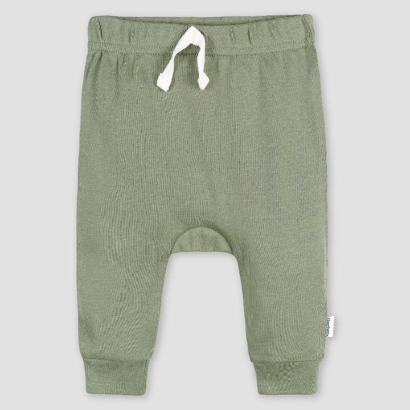 slide 3 of 6, Gerber Baby 3pk Jogger Pants - Blue 6-9M: Cotton & Spandex Blend, Elastic Leg Openings, Pull-On Waist, Knit Fabric, 3 ct