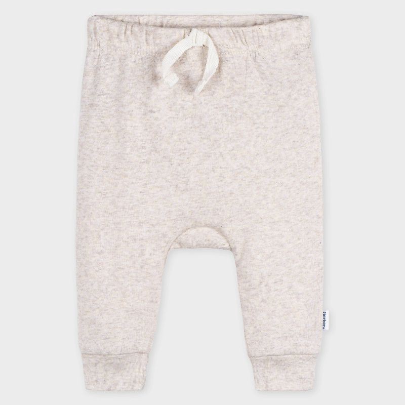 slide 4 of 6, Gerber Baby 3pk Jogger Pants - Pink Newborn: Cotton & Spandex, Elastic Waist, Tapered Leg, 3 ct