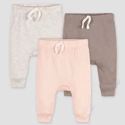 Gerber Baby 3pk Jogger Pants - Pink 12M: Cotton & Spandex, Elastic Ankle, Pull-On Waist, Knit Fabric