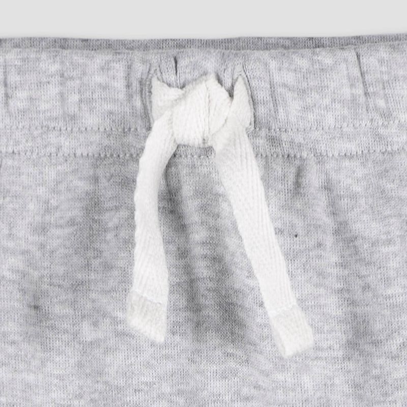 slide 5 of 6, Gerber Baby 3pk Jogger Pants - Heathered Gray 0-3M: Cotton Knit, Elastic Waist, Tapered Leg, 3 ct