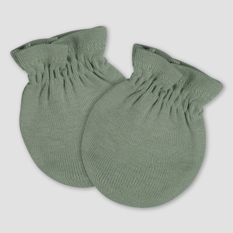 slide 2 of 7, Gerber Baby 6pk Hat & Mitten Set - Blue: Cotton Knit, Elastic Cuffs, 12 Months, Solid Pattern, 6 ct