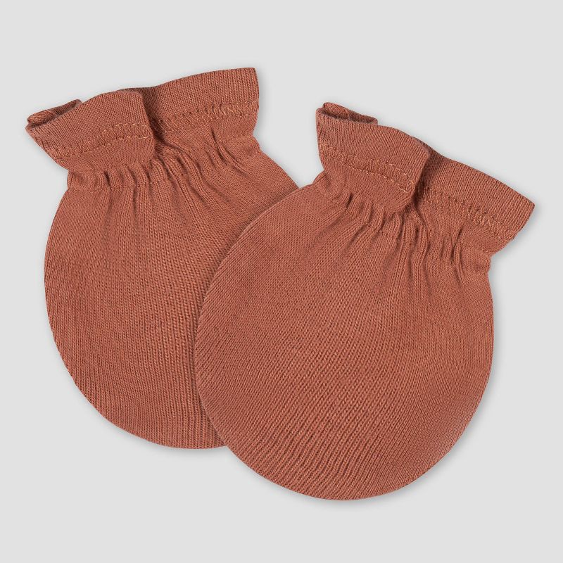 slide 3 of 7, Gerber Baby 6pk Hat & Mitten Set - Blue: Cotton Knit, Elastic Cuffs, 12 Months, Solid Pattern, 6 ct