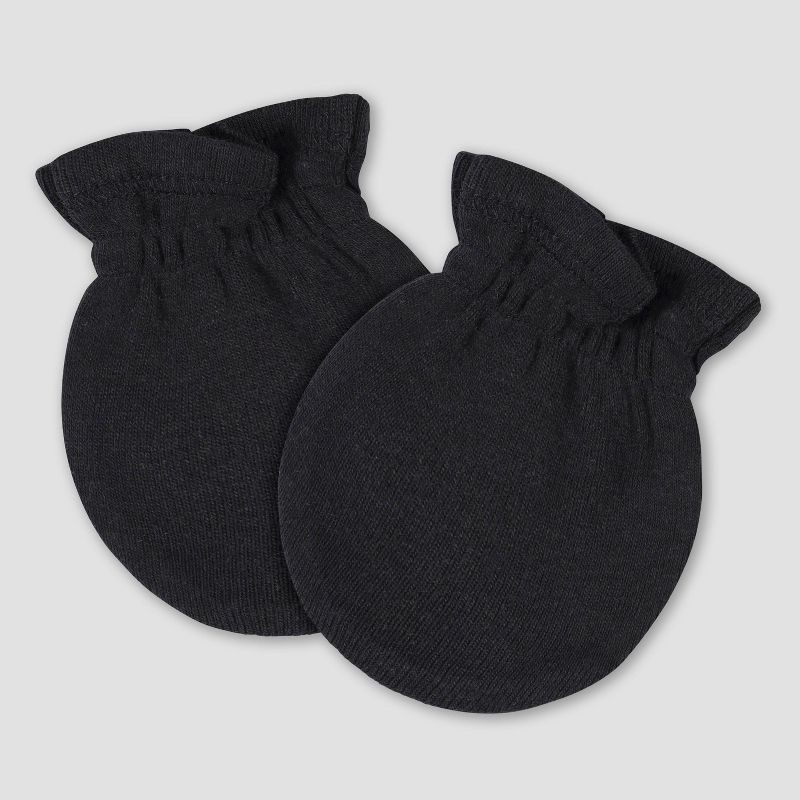 slide 2 of 7, Gerber Baby 6pk Hat & Mitten Set - Gray: Cotton Knit, Elastic Cuffs, 0-12 Months, 6 ct