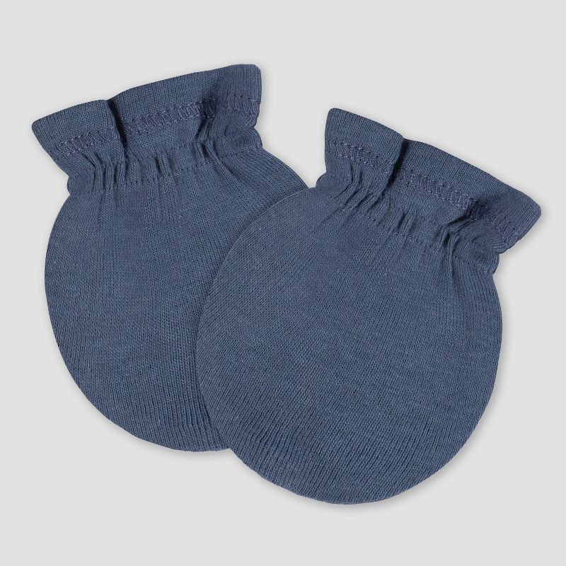 slide 3 of 7, Gerber Baby 6pk Hat & Mitten Set - Gray: Cotton Knit, Elastic Cuffs, 0-12 Months, 6 ct