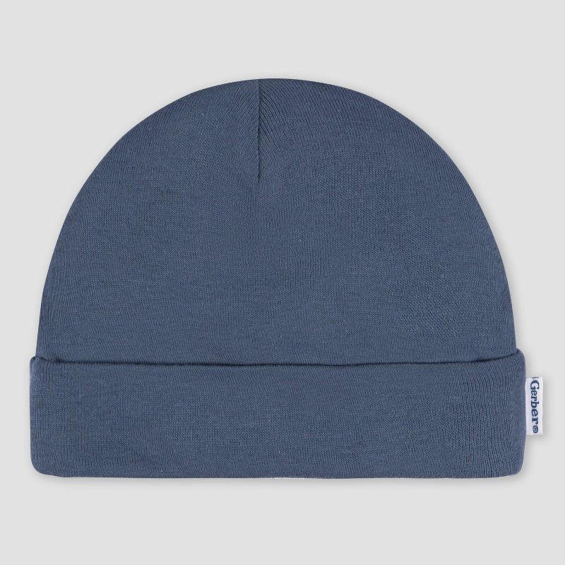 slide 6 of 7, Gerber Baby 6pk Hat & Mitten Set - Gray: Cotton Knit, Elastic Cuffs, 0-12 Months, 6 ct