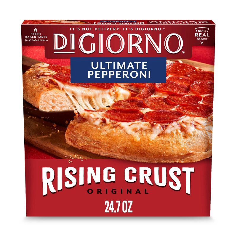 slide 1 of 7, DiGiorno Rising Crust Pepperoni Frozen Pizza - 24.7oz, 24.7 oz