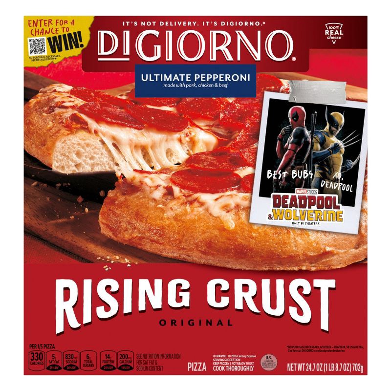 slide 1 of 11, DiGiorno Rising Crust Pepperoni Frozen Pizza - 24.7oz, 24.7 oz