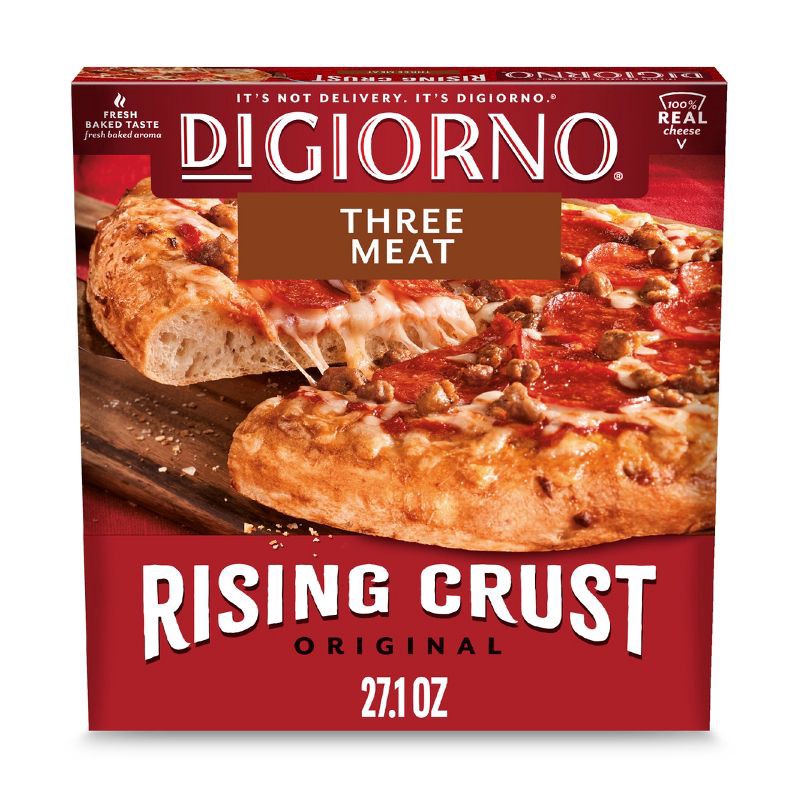 slide 1 of 11, DiGiorno Rising Crust Three Meat Frozen Pizza - 27.1oz, 27.1 oz