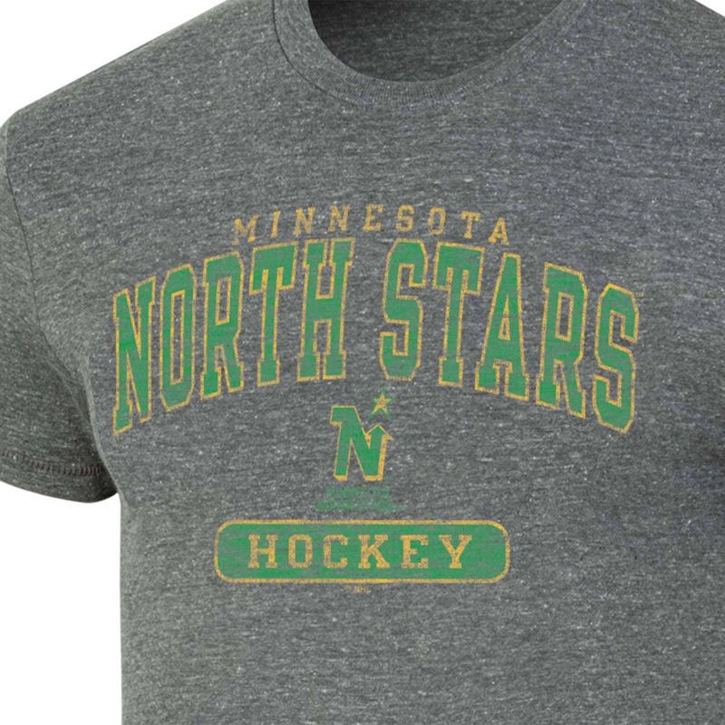 slide 3 of 3, NHL Minnesota North Stars Men's Gray Vintage Tri-Blend T-Shirt - S: Solid Pattern, Fit, 1 ct