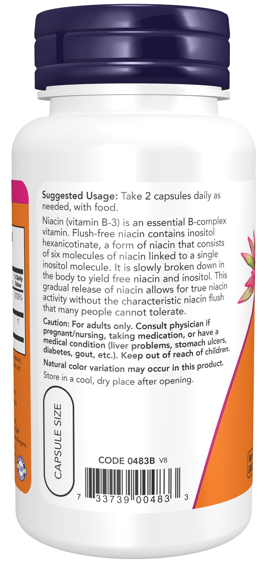 slide 2 of 4, Now Naturals Niacin Flush Free, 90 cups