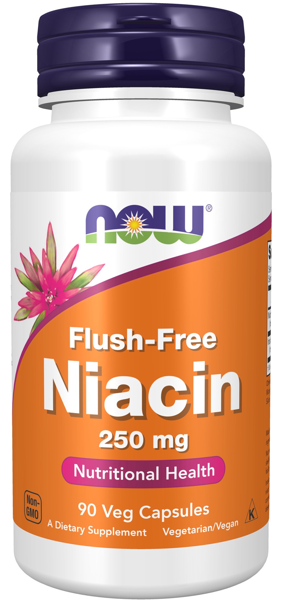 slide 1 of 4, NOW Flush-Free Niacin 250 mg - 90 Veg Capsules, 90 ct