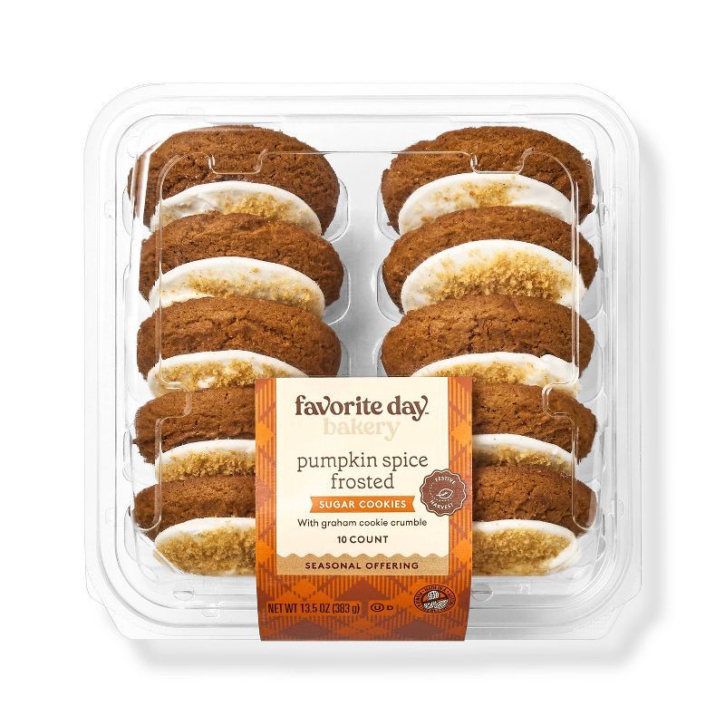 slide 1 of 3, Harvest Pumpkin Spice Frosted Cookies - 13.5oz/10ct - Favorite Day™, 10 ct; 13.5 oz