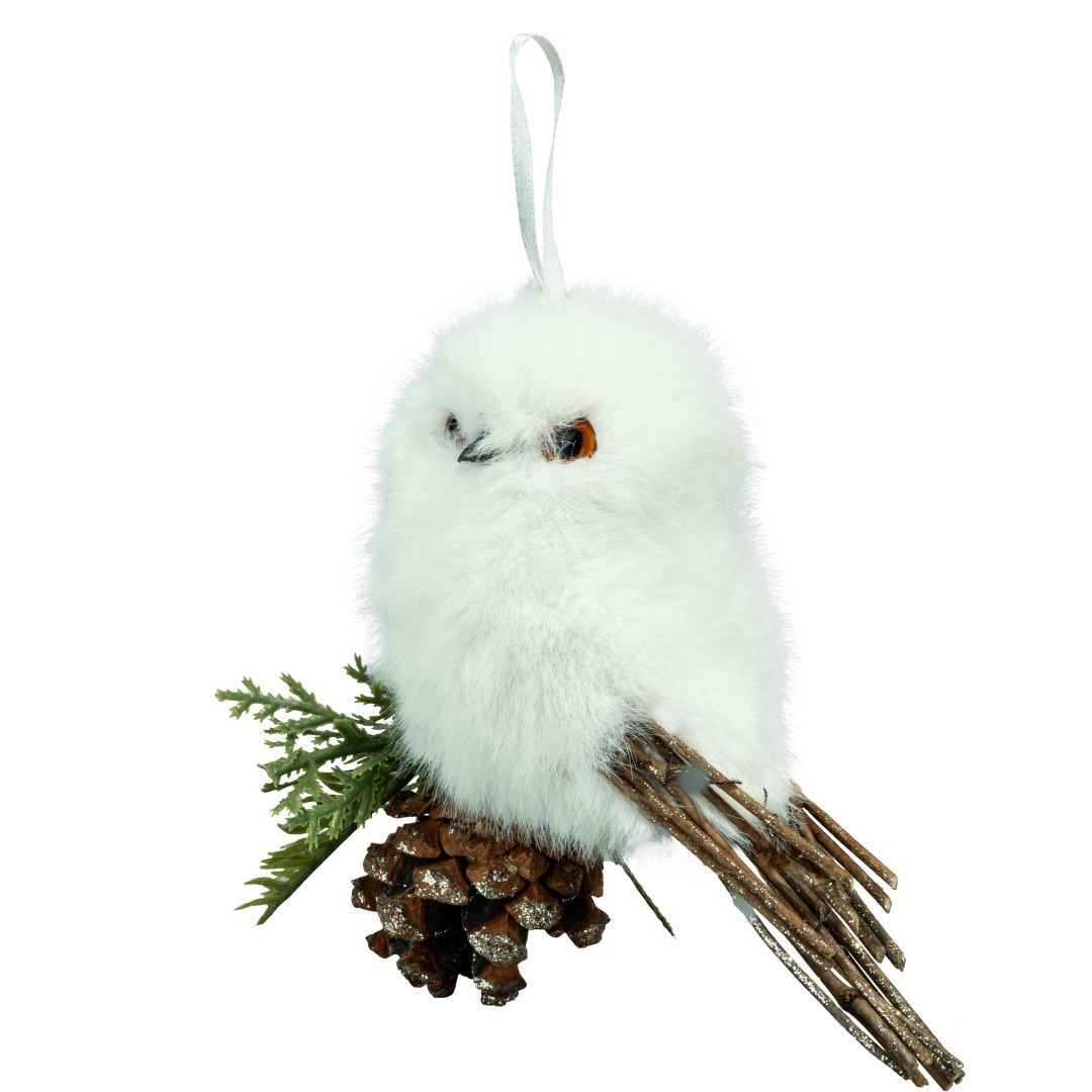 slide 3 of 3, 5" White Owl Ornament By Ashland, 5 in