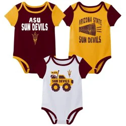 NCAA Arizona State Sun Devils Infant Boys' 3pk Bodysuit - 12M: ASU Baby Outfit