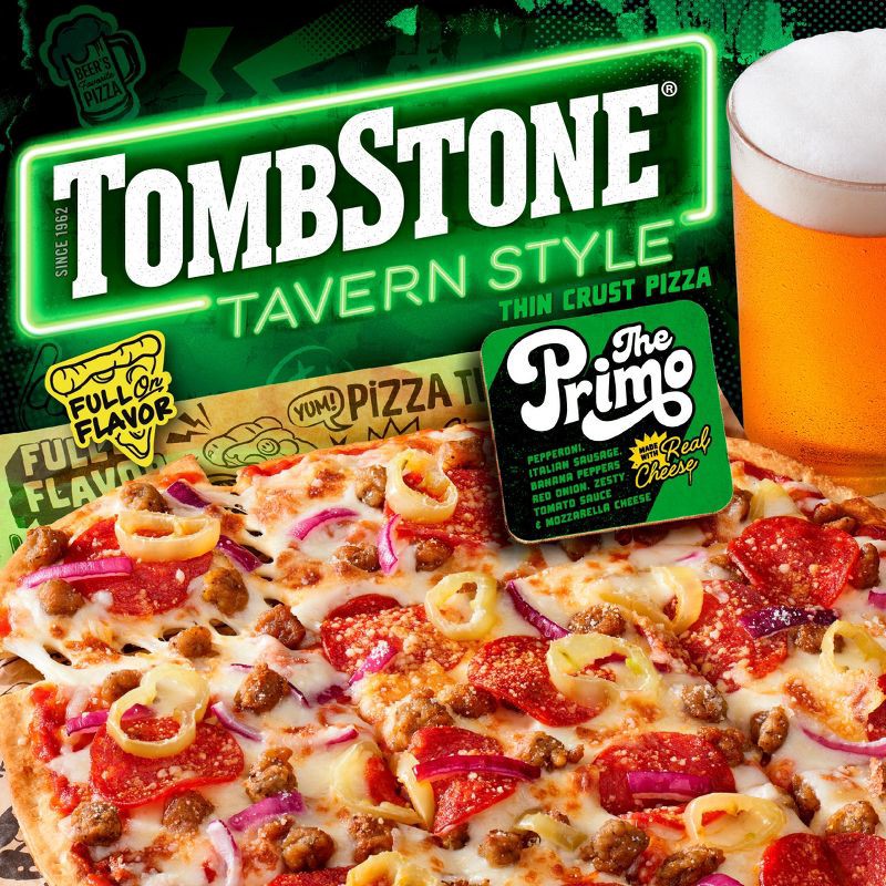 slide 9 of 13, Tombstone Tavern Style Frozen Pizza The Primo - 20oz, 20 oz