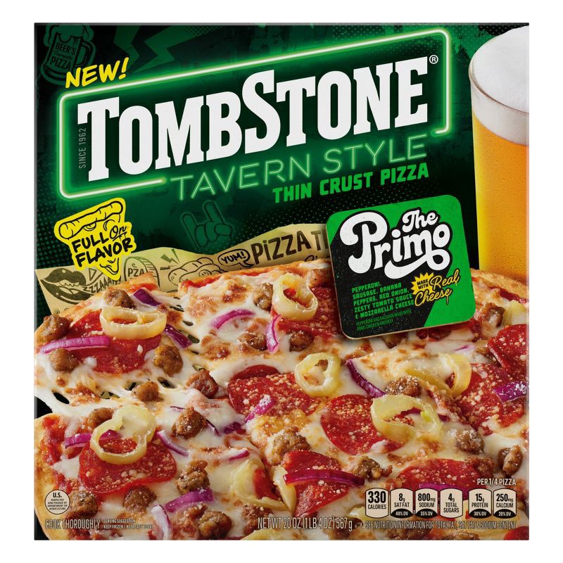 slide 1 of 13, Tombstone Tavern Style Frozen Pizza The Primo - 20oz, 20 oz