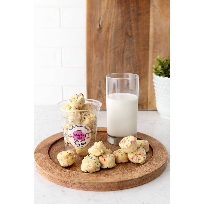 slide 2 of 5, Cookies-n-Milk Party Time Sprinkle Edible Cookie Dough - 6oz/12ct, 6 oz, 12 ct