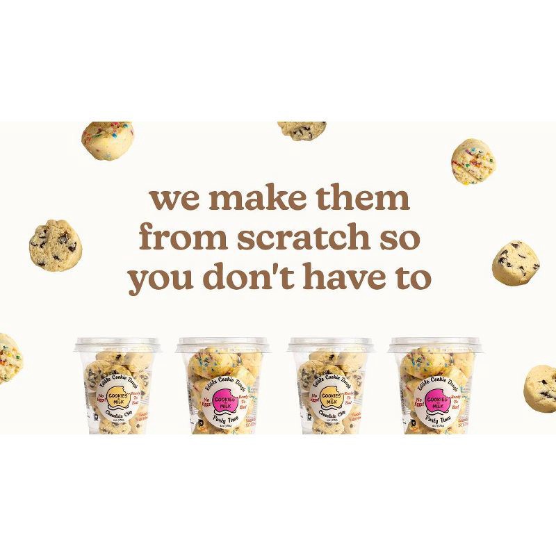 slide 5 of 5, Cookies-n-Milk Party Time Sprinkle Edible Cookie Dough - 6oz/12ct, 6 oz, 12 ct