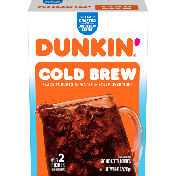 slide 7 of 19, Dunkin' Cold Brew Ground Coffee Packs (Packaging May Vary), 8.46 oz