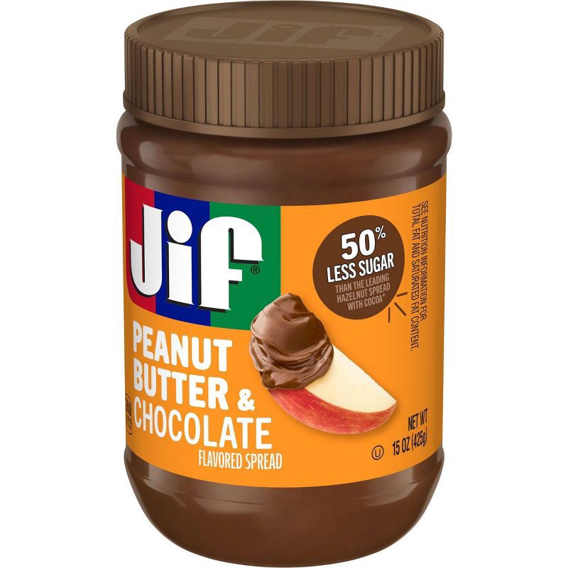 slide 1 of 6, Jif Peanut Butter & Chocolate Flavored Spread - 15oz, 15 oz