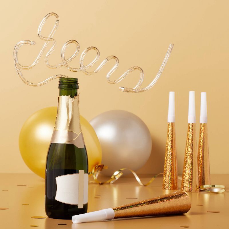 slide 2 of 3, 4ct New Years Eve Cheers Straws - Spritz™, 4 ct