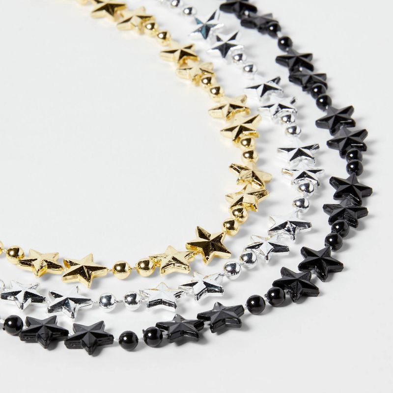 slide 3 of 4, 6ct New Years Eve Necklaces Black/Silver/Gold- Spritz™, 6 ct