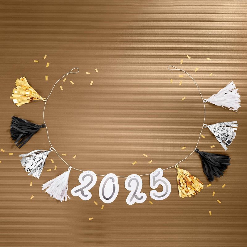 slide 2 of 4, New Years Eve 2025 with Tassels Garland - Spritz™, 1 ct