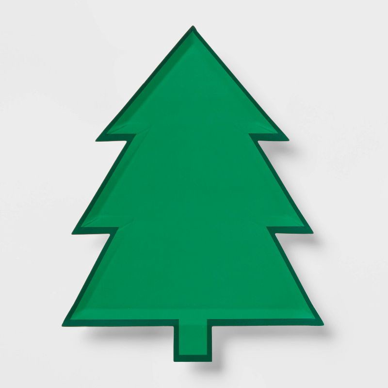 slide 1 of 3, 10ct Christmas Tree Shaped Snack Plates - Spritz™, 10 ct