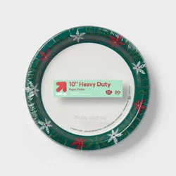 Holiday Disposable Dinnerware Plates 10" - Stitched Floral - 20ct - up&up™