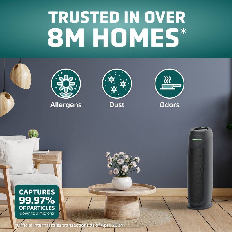 slide 2 of 16, Germ Guardian GermGuardian Intelligent 22in Tower Air Purifier HEPA Filter UV-C Intellisense with AQI: UV Light Sanitizer, 500-800 sq. ft. Coverage, 1 ct