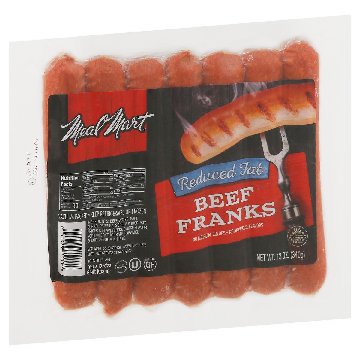 slide 5 of 9, Meal Mart Beef Franks, 12 oz