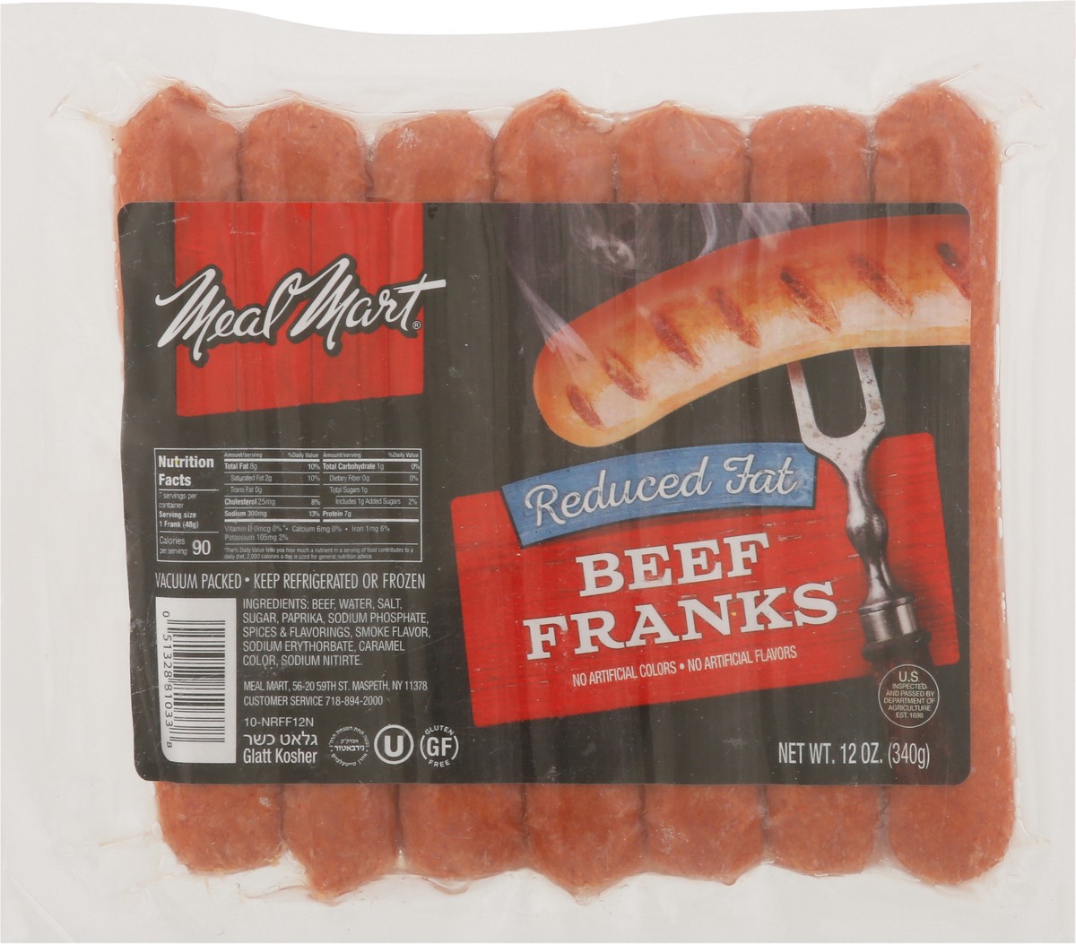 slide 9 of 9, Meal Mart Beef Franks, 12 oz