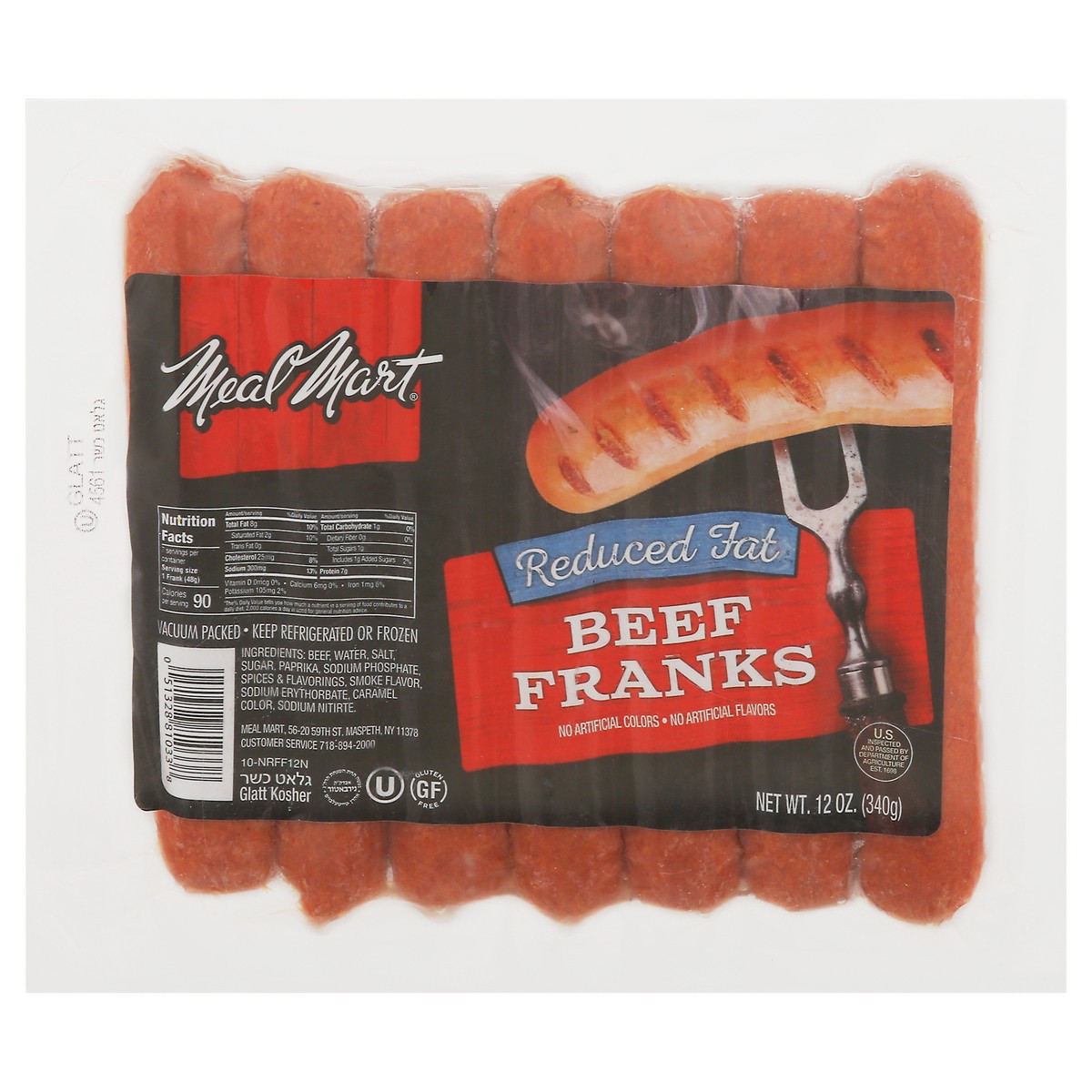 slide 1 of 9, Meal Mart Beef Franks, 12 oz