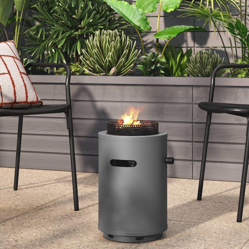 slide 2 of 5, 1lb Round Column Fire Pit Gray - Room Essentials™, 1 lb