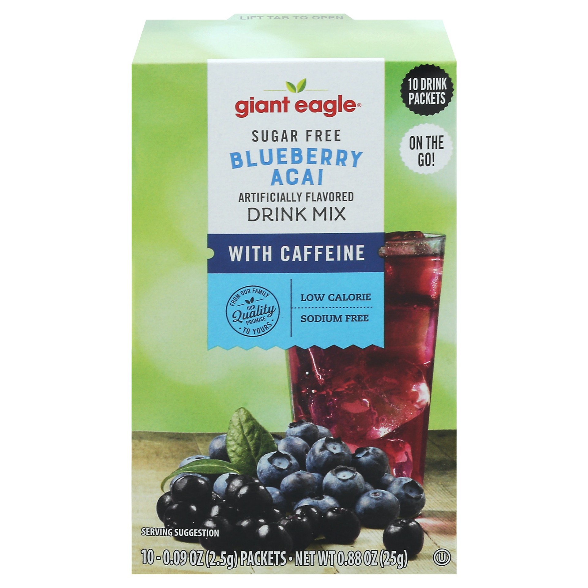 slide 1 of 1, GE On The Go! Drink Mix Blueberry Acai W/Caffeine- 10 ct, 10 ct