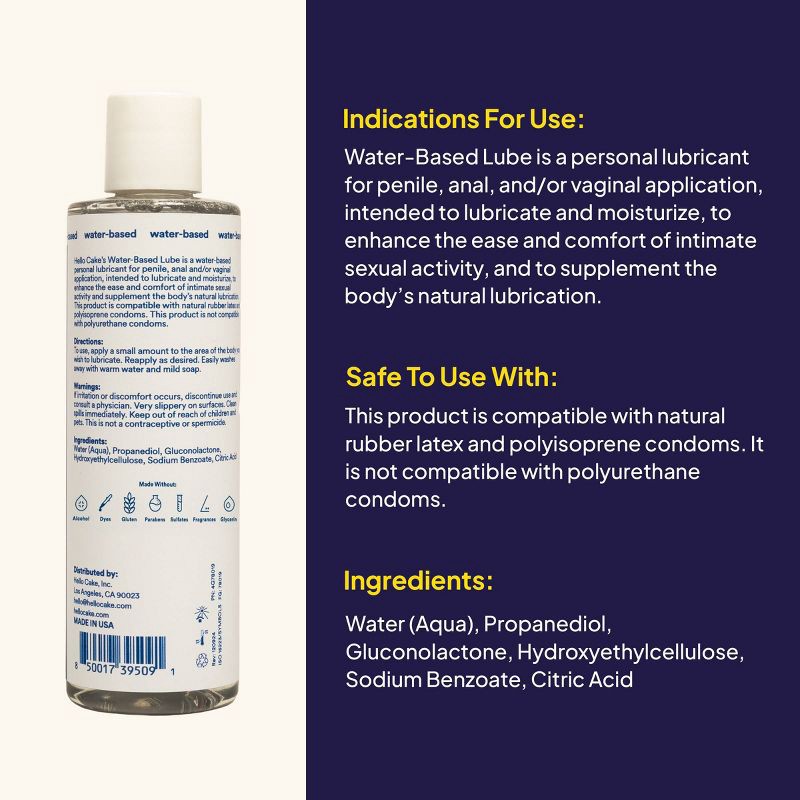 slide 8 of 8, Hello Cake Water-Based Personal Lubricant - 8 fl oz, 8 fl oz