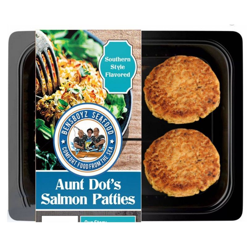 slide 1 of 3, Bensboyz Aunt Dot's Salmon Burger Patties - Frozen - 8oz, 8 oz