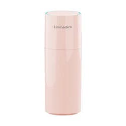 HoMedics Portable Ultrasonic Humidifier Light Pink: Travel & Personal Cool Mist for Small Rooms, USB & Battery Powered