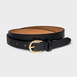 Women's Skinny Belt - A New Day™ Black XS: Adjustable Strap, Solid Pattern, Buckle Closure