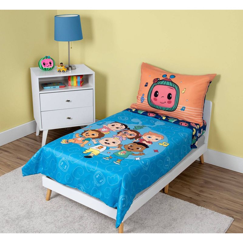 slide 1 of 8, CoComelon Kids' 4 pc Toddler Bed Set, 4 ct