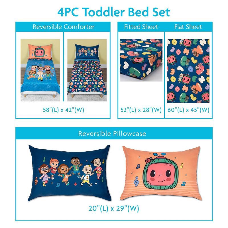 slide 8 of 8, CoComelon Kids' 4 pc Toddler Bed Set, 4 ct