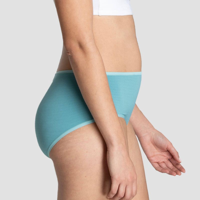 slide 4 of 5, Fruit of the Loom Women's 6pk Striped Breathable Cooling Briefs - Colors May Vary 6: High Rise, Moisture Wicking, Tagless, Knit Fabric, 6 ct