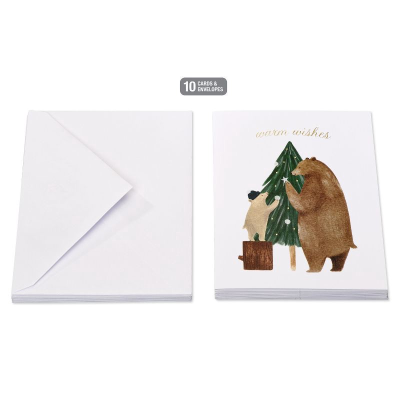 slide 4 of 6, American Greetings 10ct Bears with Tree Blank Notecards, 10 ct