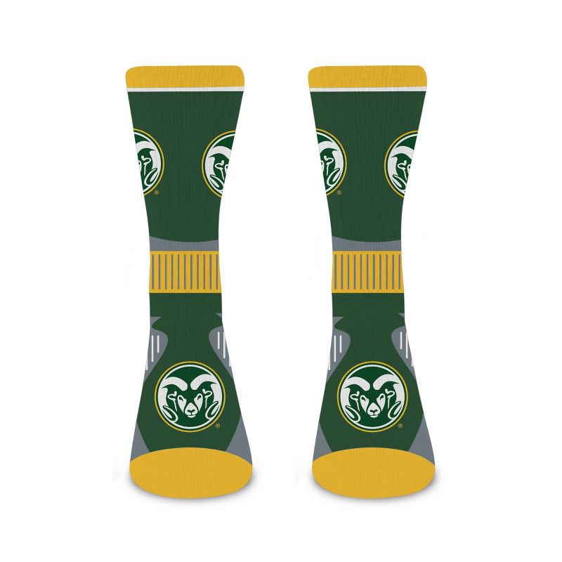 slide 2 of 3, NCAA Colorado State Rams Large Crew Socks: Cushioned Heel & Toe, Knit Fabric, 1 ct