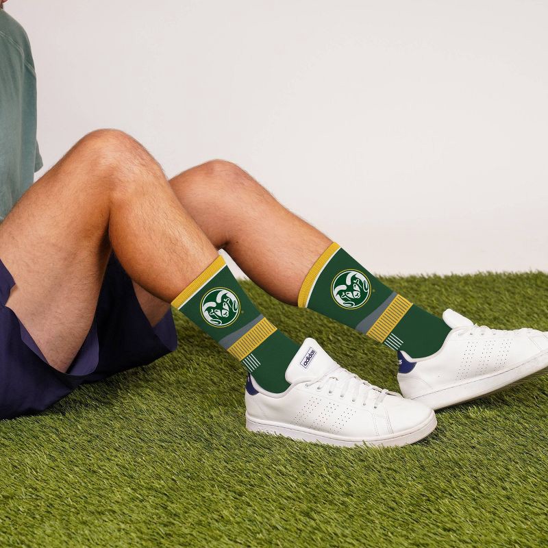 slide 3 of 3, NCAA Colorado State Rams Large Crew Socks: Cushioned Heel & Toe, Knit Fabric, 1 ct