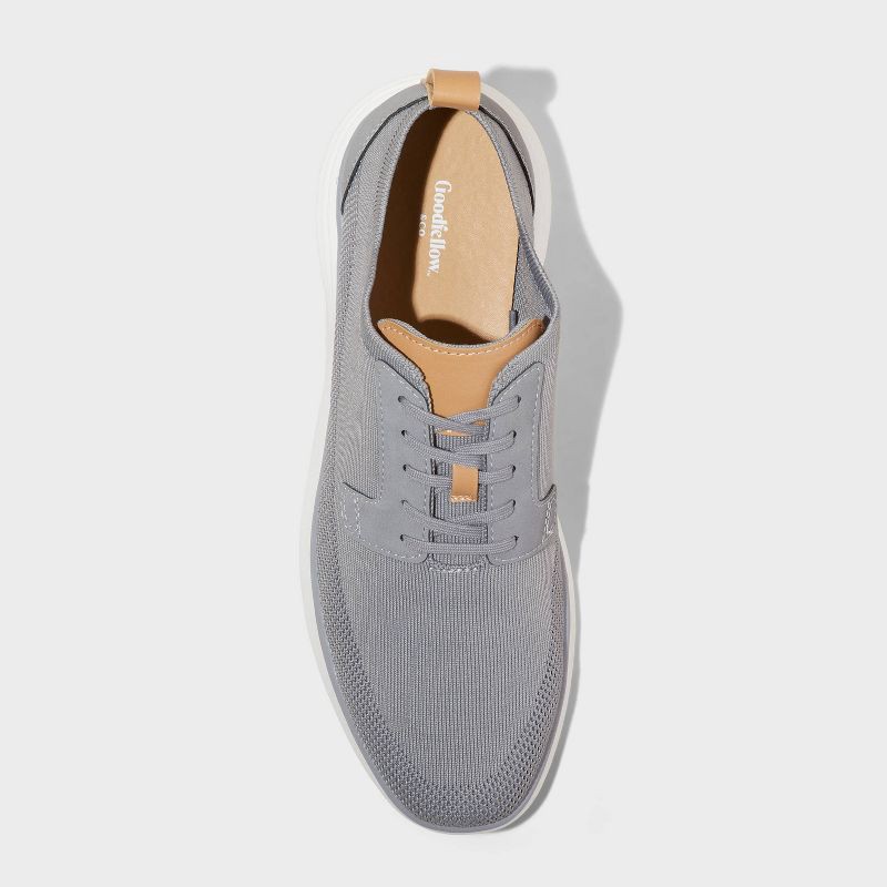 slide 3 of 3, Men's Zeke Knit Dress Sneakers - Goodfellow & Co™ Gray 8: Lace-Up, Cushioned Footbed, Memory Foam Insole, Medium Width, 1 ct